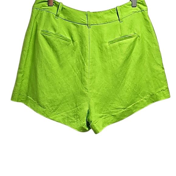 ASTR The Label Amiah Womens Linen/Viscose Fully Lined Lime Green Shorts Size L - Picture 2 of 11